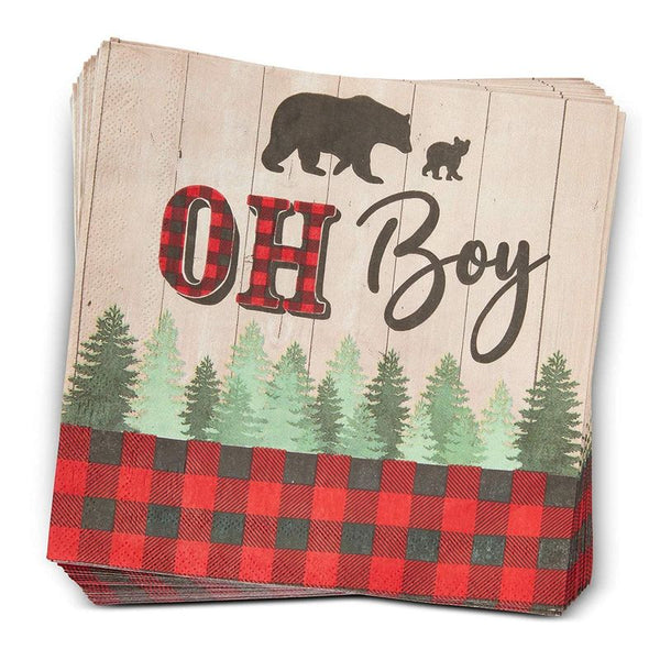 80 Pack Oh Boy Buffalo Plaid Paper Party Plates for Lumberjack Baby Shower Supplies 9 in - Red