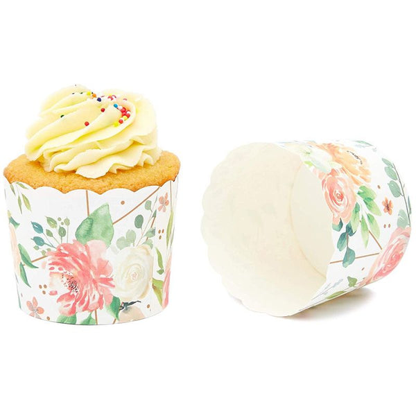 50-Pack Muffin Liners - Vintage Floral Cupcake Wrappers Paper Baking Cups,  Pack - Harris Teeter
