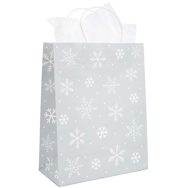 Holiday Gift Wrapping Bags with Tissue Paper, Christmas Designs