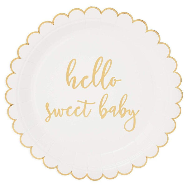 Hello Sweet Baby Shower Supplies, Dinnerware Set (144 Pieces, Serves 24) 