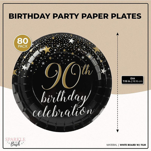 Sparkle and Bash 80-Pack Let's Fiesta Party Supplies, Mexican Theme  Disposable Paper Dessert Plates, Birthday, 7 in