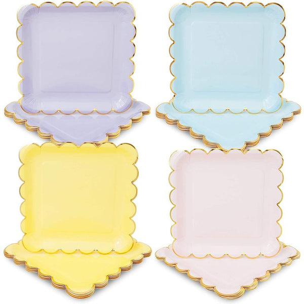48 Pcs Gold Paper Plates, Disposable 9 Square Plates for Cake, Party  Supplies, PACK - Kroger