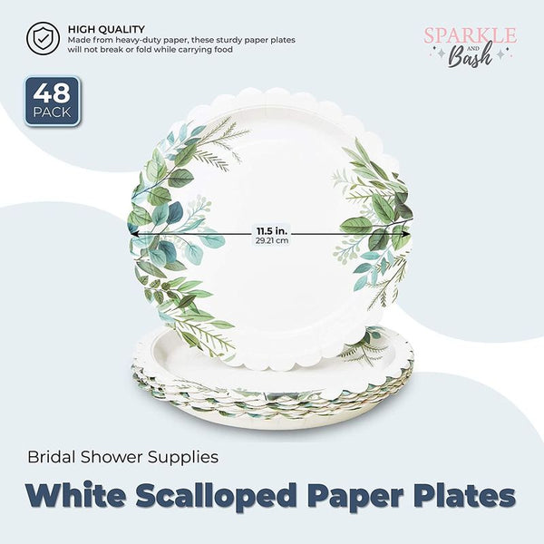 Disposable White Paper Plate for Birthday, Wedding & Party, 12 inches, –  One Time Shop