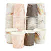 100 Pack Disposable 4 oz Paper Cups for Coffee, Espresso, Mouthwash, 4 Marble Designs