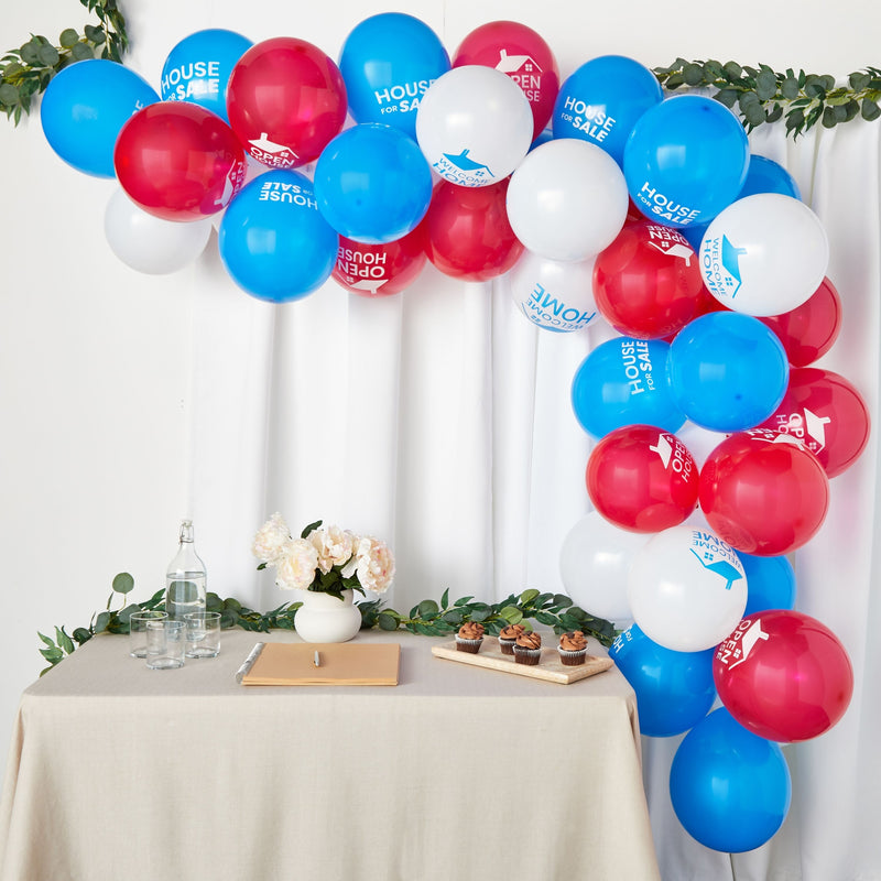 Open House Balloons for Real Estate Signs, House for Sale (12 In, 3 Colors, 100 Pieces)