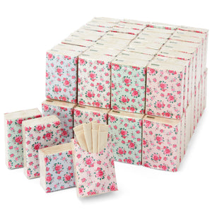 72 Pack Individual Floral Tissues, Small Pocket Travel Size Personal Facial Tissues in Bulk