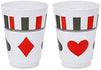 16 oz Plastic Poker Tumbler Cups, Casino Party Decorations (16 Pack)