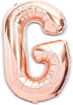 Sparkle and Bash Big Letter G Balloons, Rose Gold Foil (2 Pack) 40 Inches