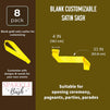 Blank Customizable Satin Sash (Gold, 8 Pack)