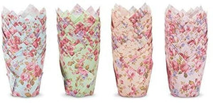 Tulip Cupcake Liners, Floral Baking Cups for Birthday and Wedding (200 Pack)
