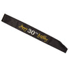 30th Birthday Party Supplies, Button Pin, Sash, Hat, Blower (Black, Gold, 4 Pieces)
