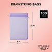 Purple Organza Bags with Drawstring, 8x12 Pouch for Gifts, Party Favors (100 Pack)