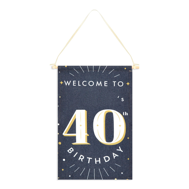 Personalized Birthday Welcome Sign for 40th Birthday Party with Stickers (9.5 x 15.5 In)
