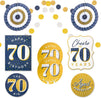 70th Birthday Party Supplies, Includes Table Centerpieces, Wall Sign, Ceiling Decorations and Confetti String (12 Pieces)