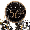 3 Pack 50th Birthday Decorations, Black and Gold 50th Anniversary Cascading Centerpieces (14.5 Inches)