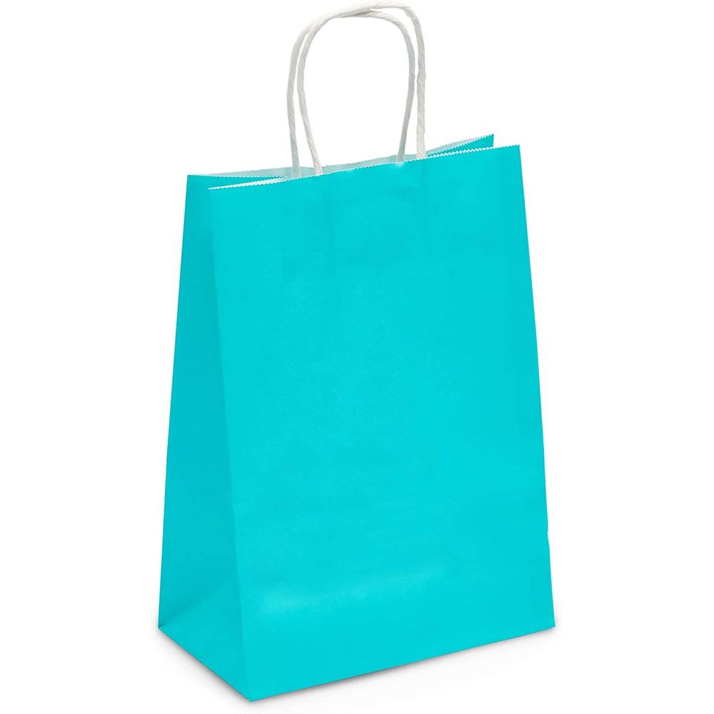  ECOHOLA Teal Paper Gift Bags with Handles, 25 Pcs