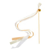50 Pack Ivory Ribbon Wands with Bells, Streamers for Wedding Send Off, Party Favors (24 In)