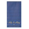 100 Pack Navy Blue Napkins for Wedding Reception with Gold Foil, Mr and Mrs (3-Ply, 4 x 8 In)