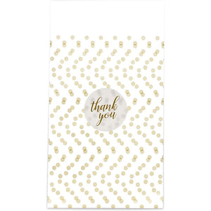 Cookie Bags with Thank You Stickers, 250 Pack Gold Polka Dot Party Favors (4x6 In)