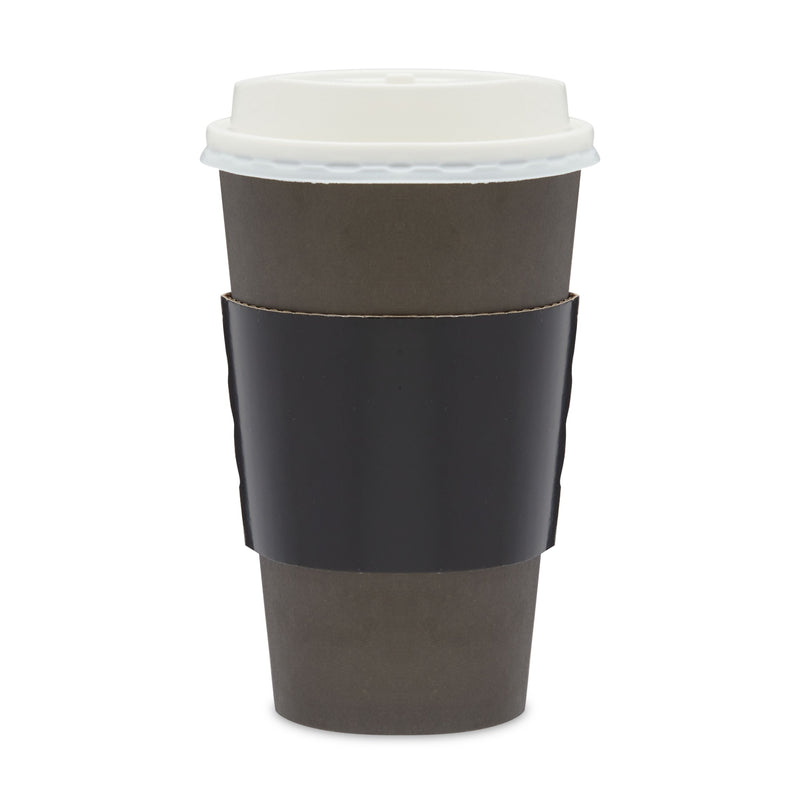 16 oz Disposable Coffee Cups with Lids and Sleeves for Hot To Go Drinks (Black, Set of 48)