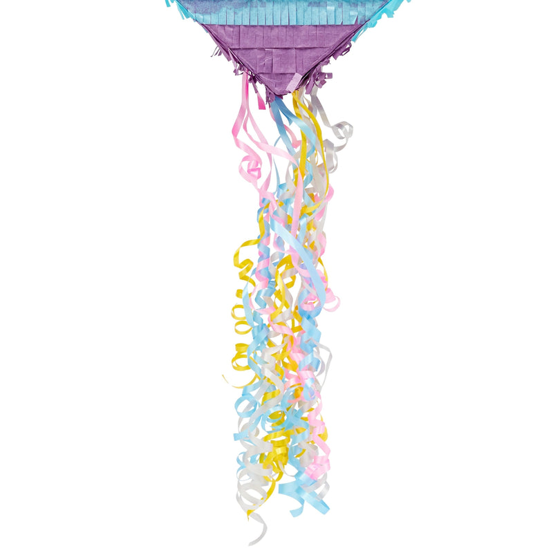 Pull String Rainbow Heart Pinata for Pastel Birthday Party Decorations (Small, 15.7 x 13 x 3 In)