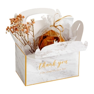 24-Pack 6.3x3.5x3.5-Inch White Party Favor Gable Boxes, Thank You Gift Boxes for Birthday, Wedding, and Baby Shower Celebrations