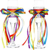 Rainbow Cake Cutting Set for Gay Wedding, Champagne Flutes, Server, Knife (4 Pieces)