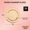 Rose Gold Chargers for Dinner Plates, Birthday Party, Metallic Paper (13 In, 24 Pack)
