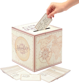 Sparkle and Bash World Map Ballot Box with 50 Advice Cards, A New Adventure Begins (8 in)