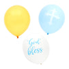 God Bless Banner Balloons for Boys Baptism Decorations, First Communion (12-16 In, 58 Piece Set)