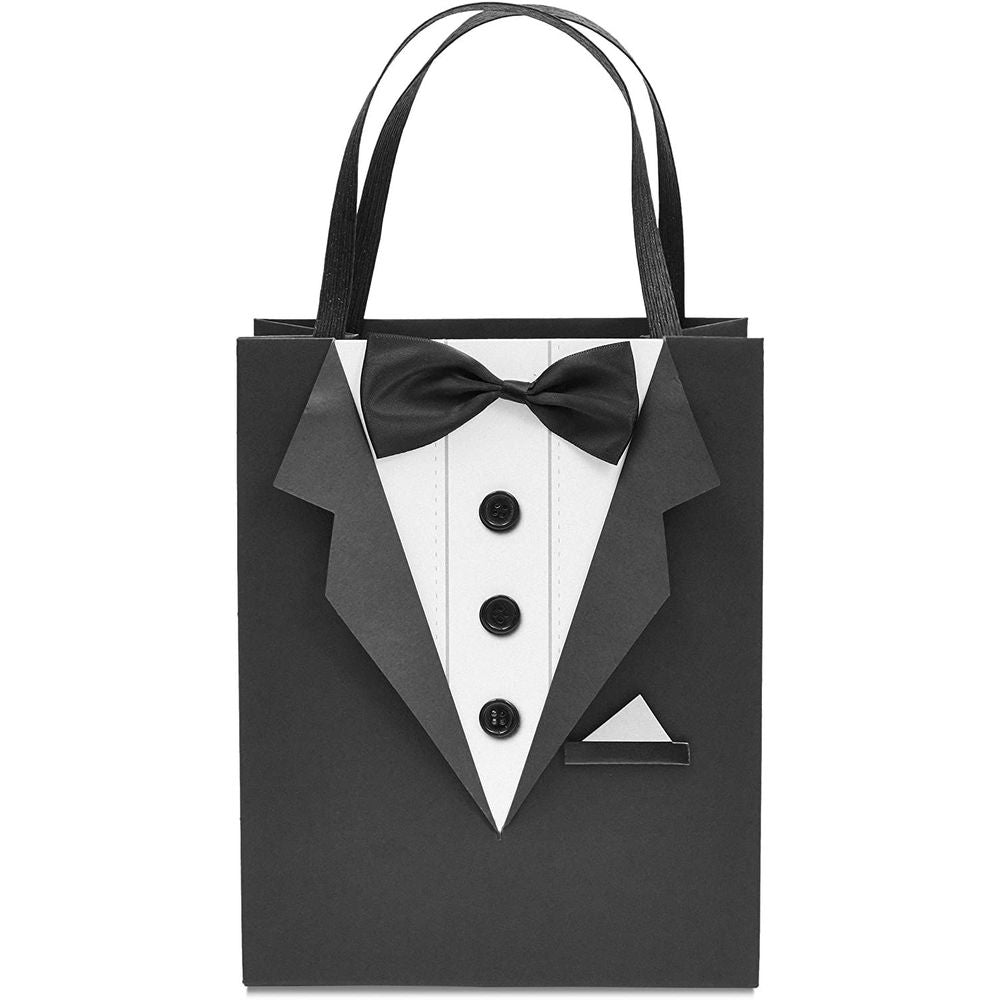 Tuxedo Gift Bag Set for Wedding Groomsman, Bachelor Party Favors