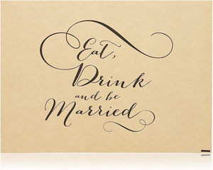 Sparkle and Bash Elegant Wedding Kraft Paper Placemats, 100 Count, 14.5 x 10.5 Inch