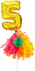 Gold Cake Topper Number Balloons, Number 25 Balloon (7.5 In)