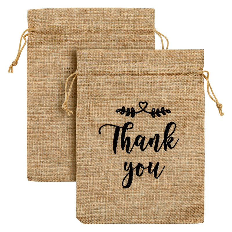 30 Pack Small Burlap Bags with Drawstring for Wedding Favors, Jewelry, Thank You Gift Bag (5x7 In)