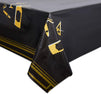 Black Plastic Tablecloth for Roaring 20's Party (54 x 108 in, 3 Pack)