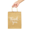 50 Pack Medium Brown Thank You Bags with Handles for Boutique, Small Business (10 x 8 x 4 In)