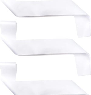 Sparkle and Bash Blank Customizable Satin Sash (8 Pack), White