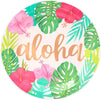 48-Pack Aloha Hawaiian Paper Plates, Luau Birthday Party Decorations (9 in)
