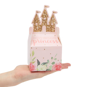 36 Pack, Mini Princess Castle Pink Party Favor Boxes for Girls Birthday (3.5 x 3.5 x 7.5 in)