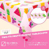 Tablecloth for Two-tti Frutti 2nd Birthday Party Decorations (Pink, 54 x 108 In, 3 Pack)