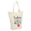 Canvas Tote Bag for Teacher Appreciation Gifts, Teaching is a Work of Heart (14.5 x 15 x 6 In)