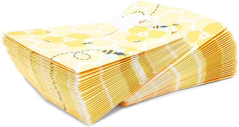 Paper Treat Boxes for Bee Party Favors (3.5 x 3.5 x 5.5 in, 50 Pack)