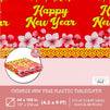 Chinese New Year Plastic Tablecloth with Cherry Blossoms (54x108 in, 3 Pack)