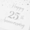 White and Silver Paper Napkins for 25th Anniversary Party Supplies (6.5 In, 100 Pk)