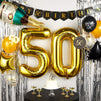 50th Birthday Decorations, Balloons, Cake Toppers and Party Banner (49 Pieces)