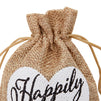 30 Pack Small 4x6 Burlap Bags with Drawstring for Wedding Favors, Jewelry, Happily Ever After Gift Bag