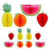 Honeycomb Fruit Party Decorations for Twotti Fruity 2nd Birthday, Tropical Summer Luau (12 Pieces)