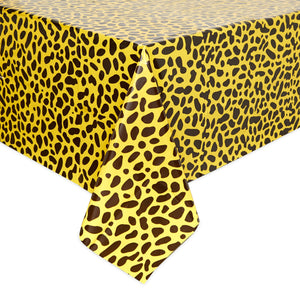 Animal Print Tablecloths for Jungle Safari Birthday Party (54x108 In, 4 Pack)