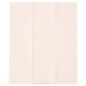 Bright Pink Scalloped Paper Napkins with Gold Foil Edges (4.4 x 7.8 In, 50 Pack)