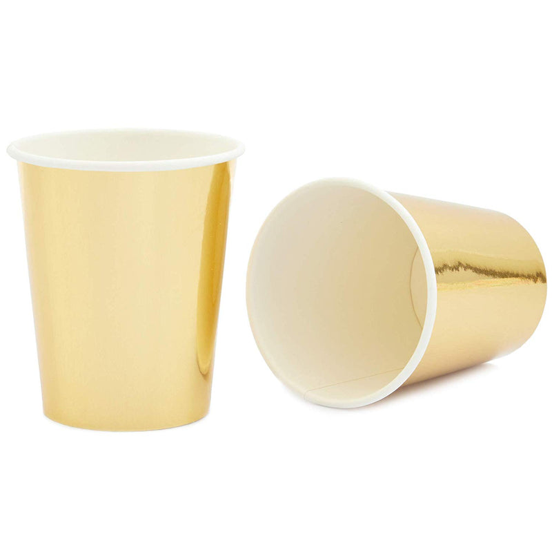 Gold Foil Party Paper Cups (9oz, 50 Pack)